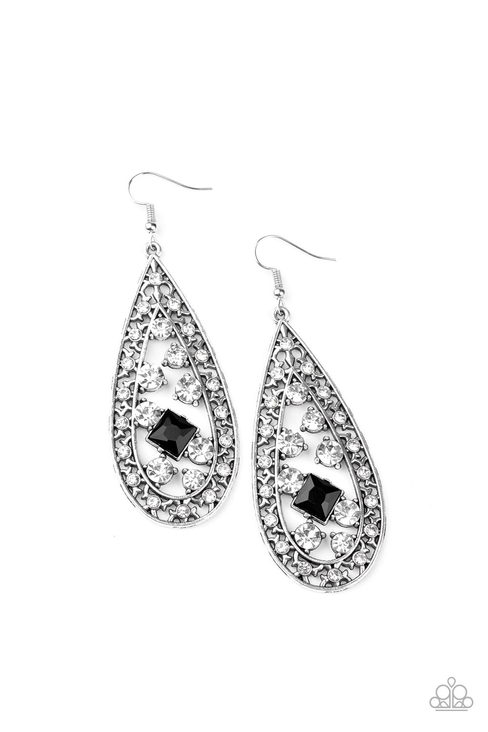 Paparazzi Drop Dead Dazzle - Black Earrings