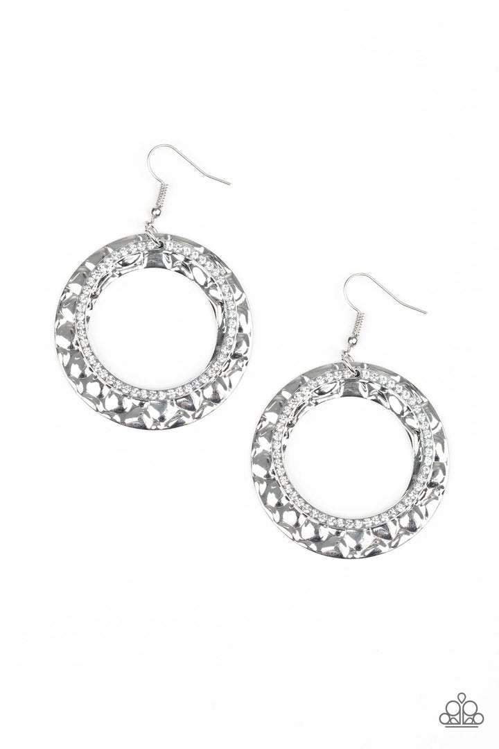 Paparazzi Cinematic Shimmer - White Earrings