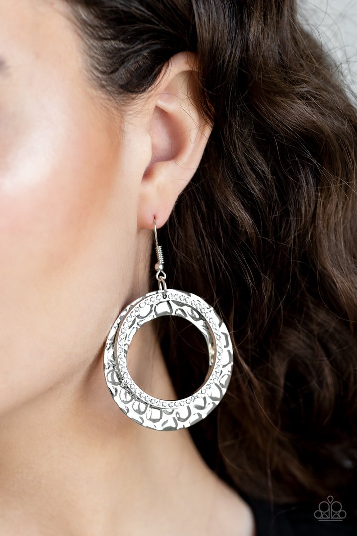 Paparazzi Cinematic Shimmer - White Earrings