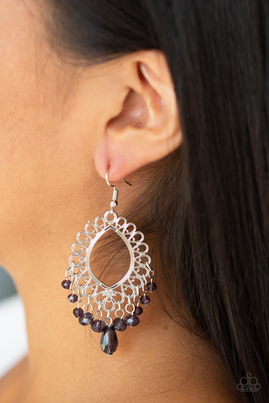Paparazzi Just Say NOIR - Purple Earrings