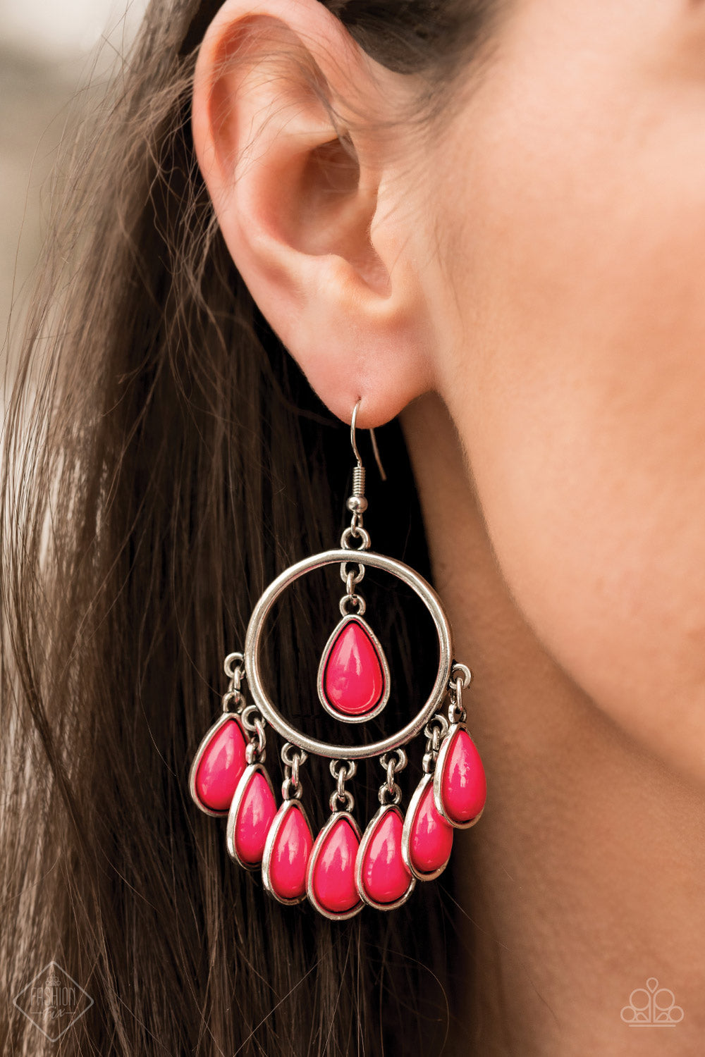 Paparazzi Flirty Flamboyance - Pink Earrings - Fashion Fix - February 2020