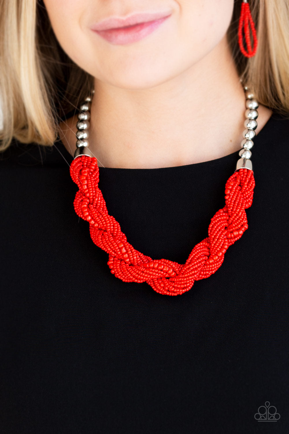 Paparazzi Savannah Surfin - Red Necklace