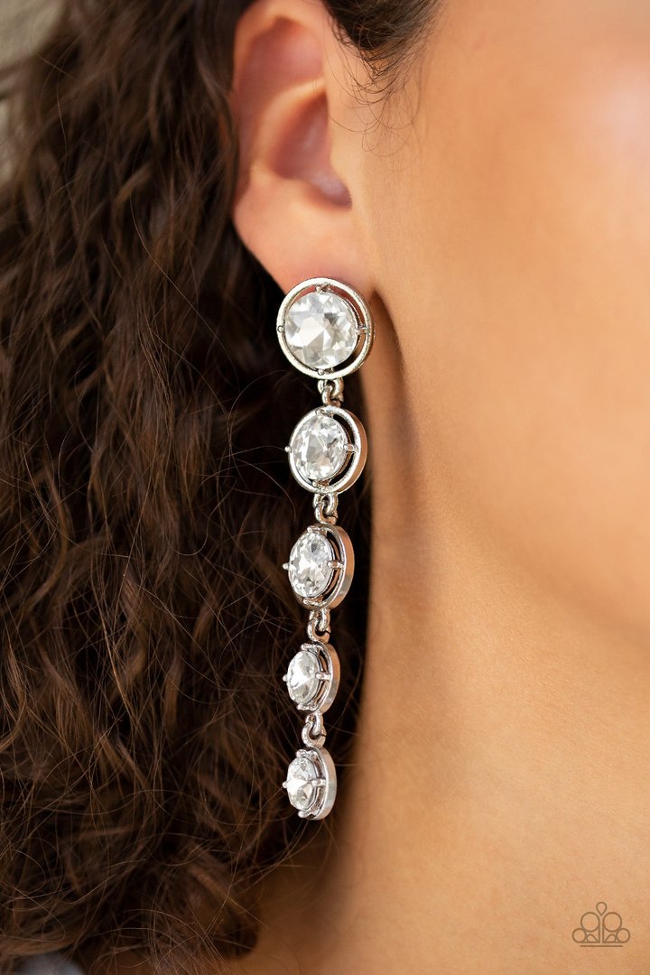 Paparazzi Drippin In Starlight - White Earrings