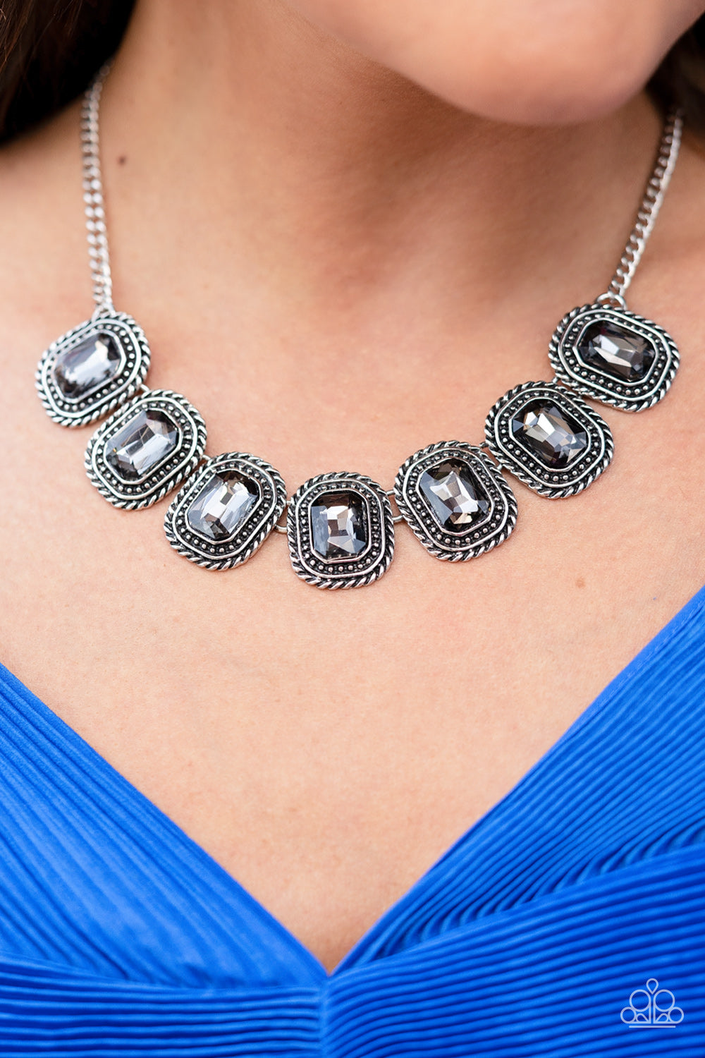 Paparazzi Iced Iron - Silver Necklace - 2022 Convention Collection