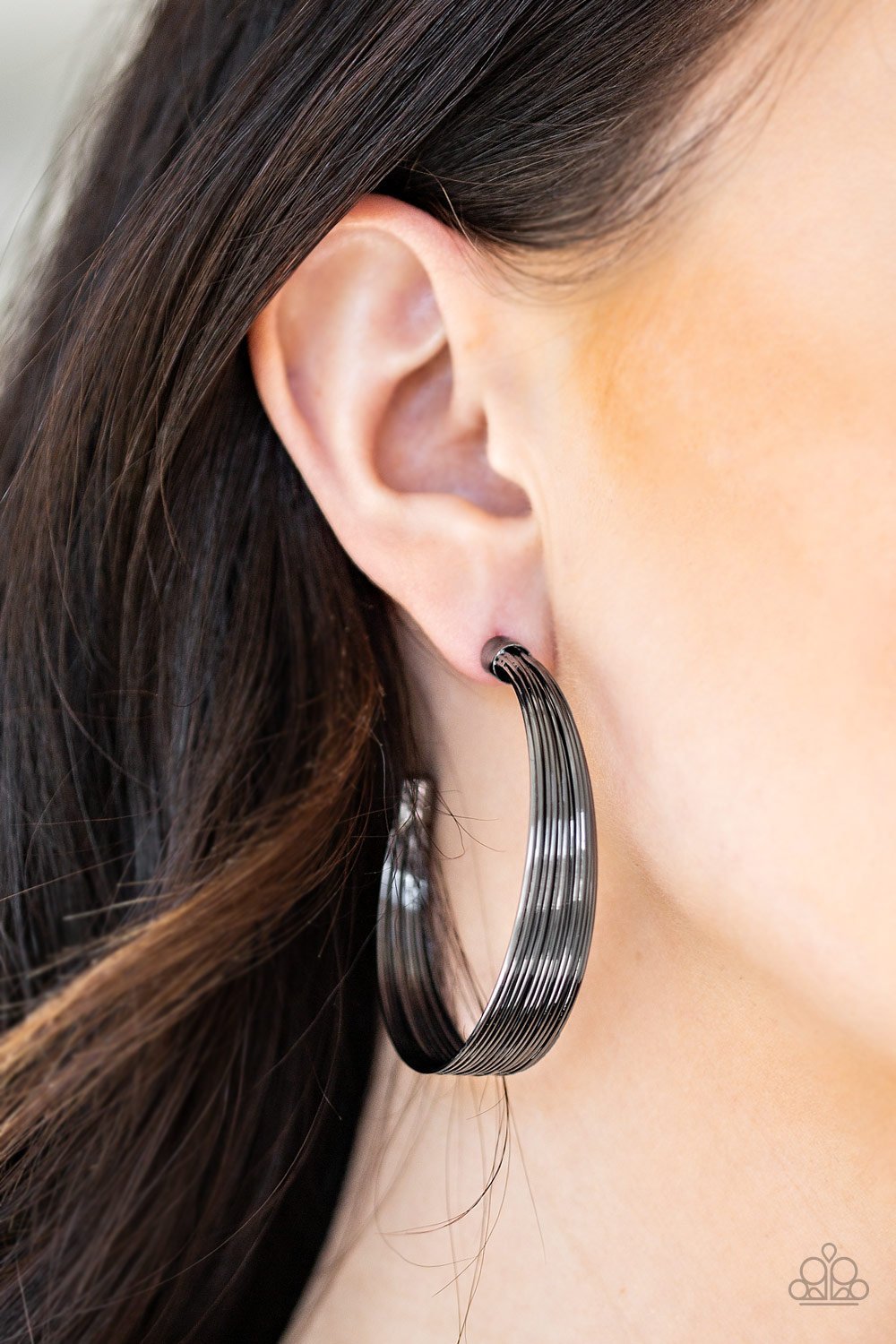 Paparazzi Live Wire - Black Earrings