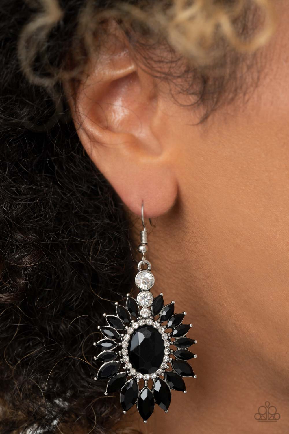 Paparazzi Big Time Twinkle - Black Earrings