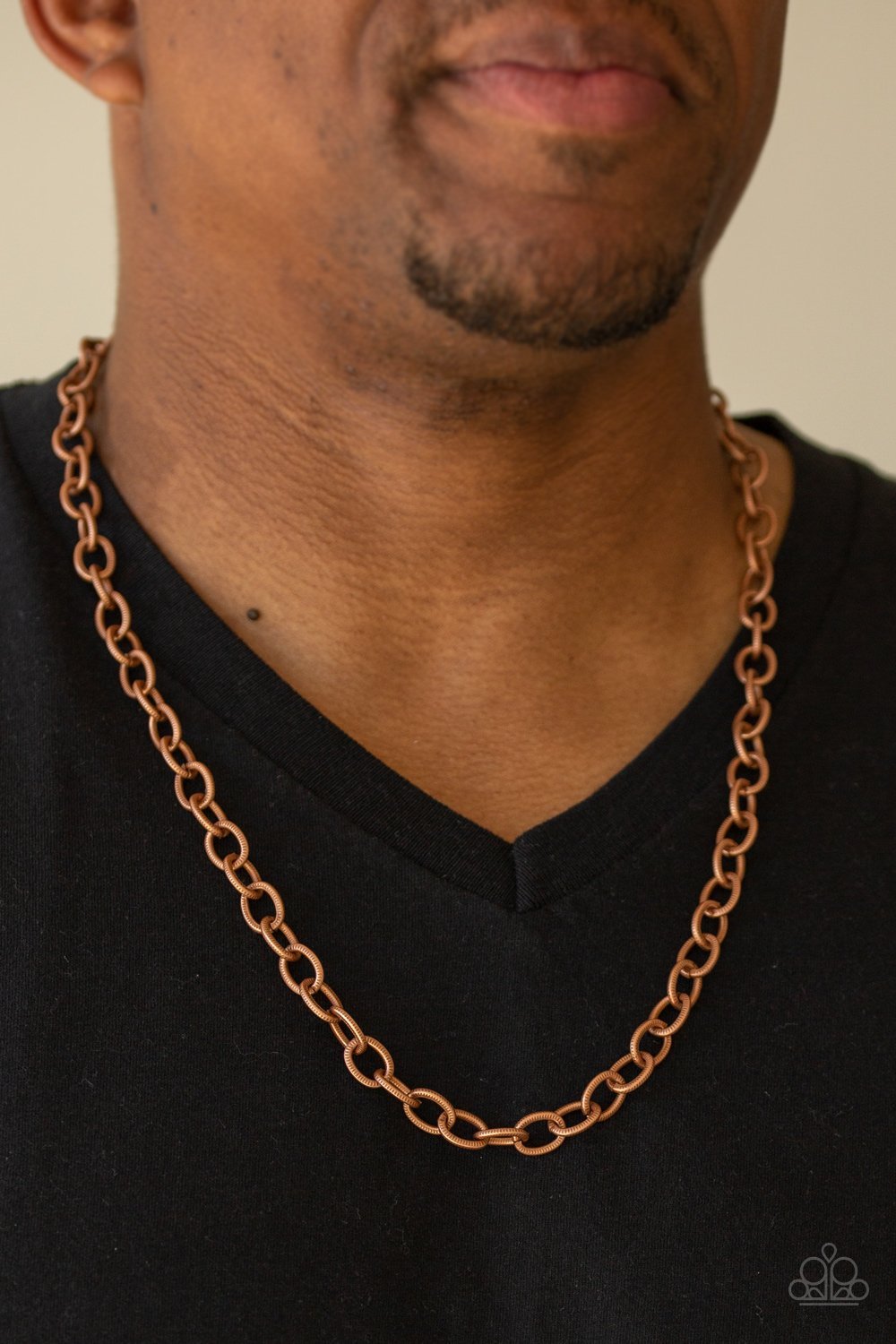 Paparazzi Courtside Seats - Copper Men's Necklace