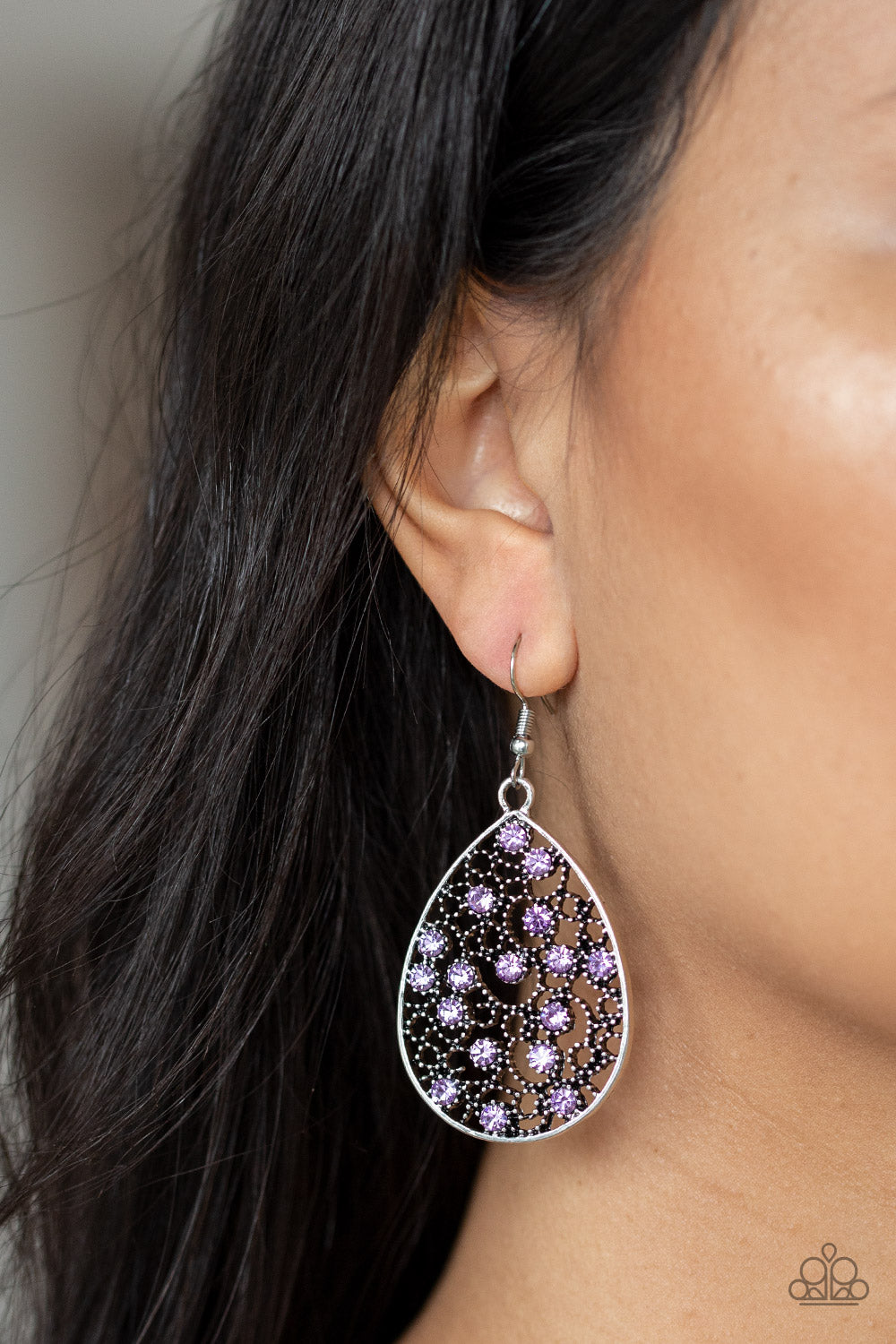 Paparazzi Dazzling Dew - Purple Earrings