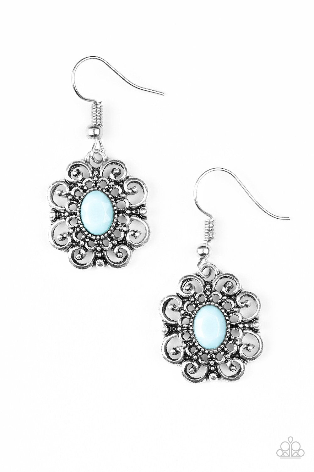 Paparazzi First And Foremost Flowers - Blue Earrings