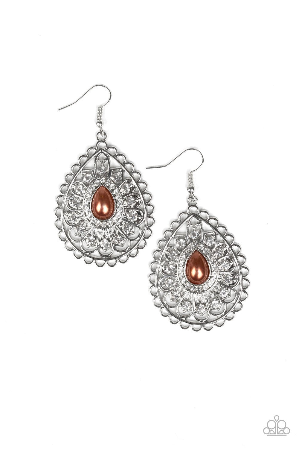 Paparazzi Glamour Grandeur - Brown Earrings