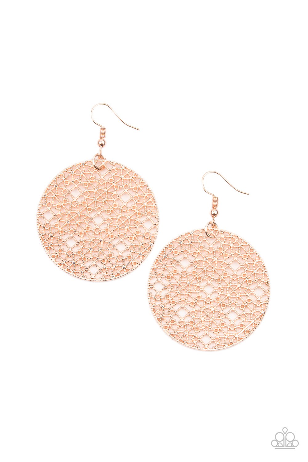 Paparazzi Metallic Mosaic - Rose Gold Earrings