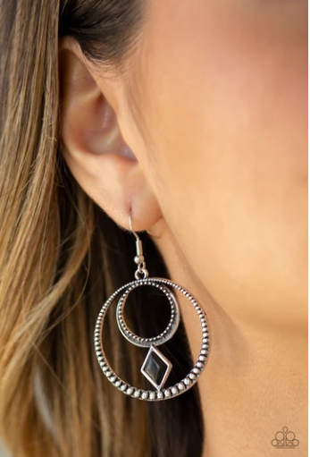 Paparazzi Tucson Tribute - Black Earrings