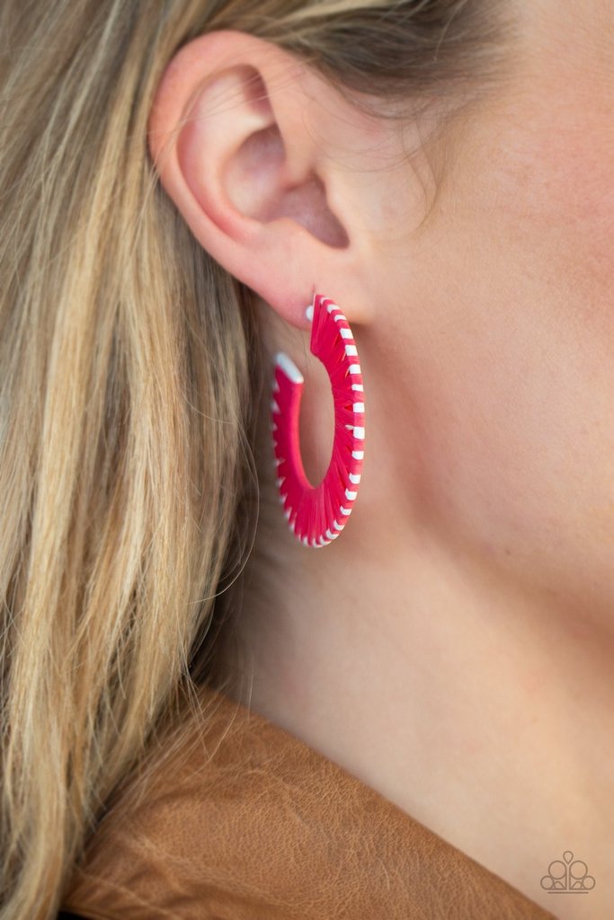 Paparazzi Everybody Conga! - Pink Hoop Earrings