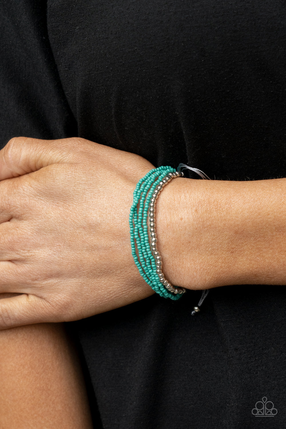 Paparazzi All Beaded Up - Blue Bracelet