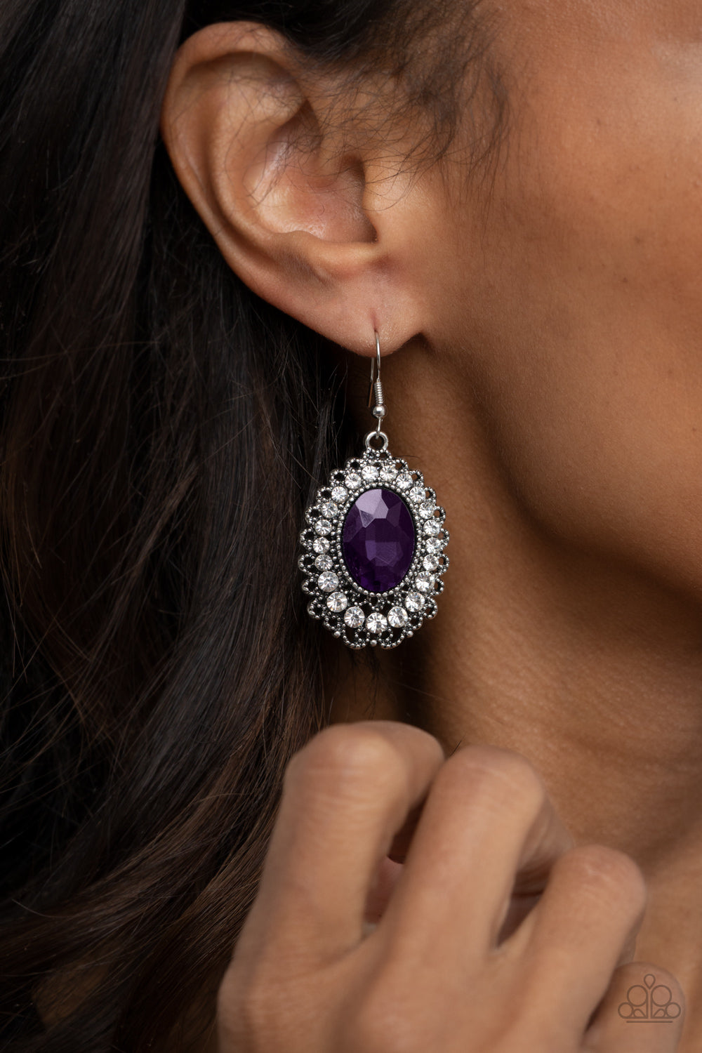 Paparazzi Glacial Gardens - Purple Earrings