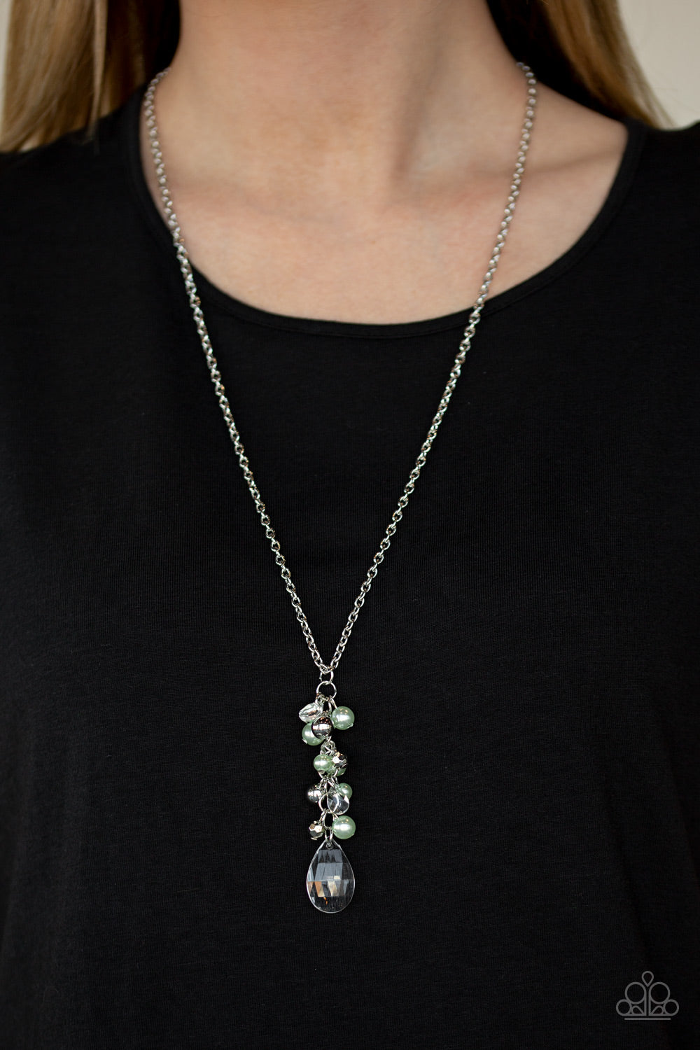 Paparazzi Teardrop Serenity - Green Necklace