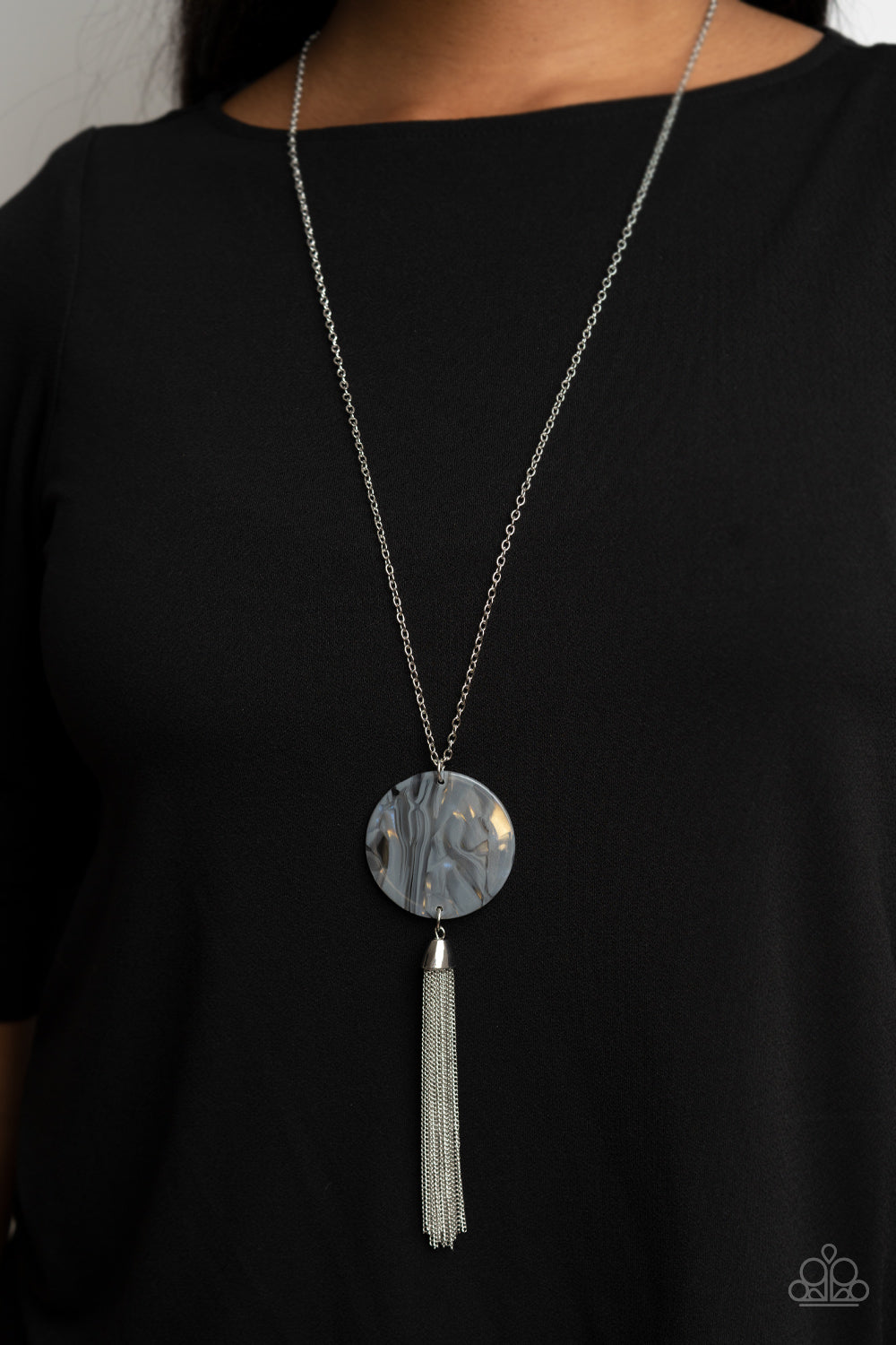 Paparazzi Up FAUX Grabs - Silver Necklace