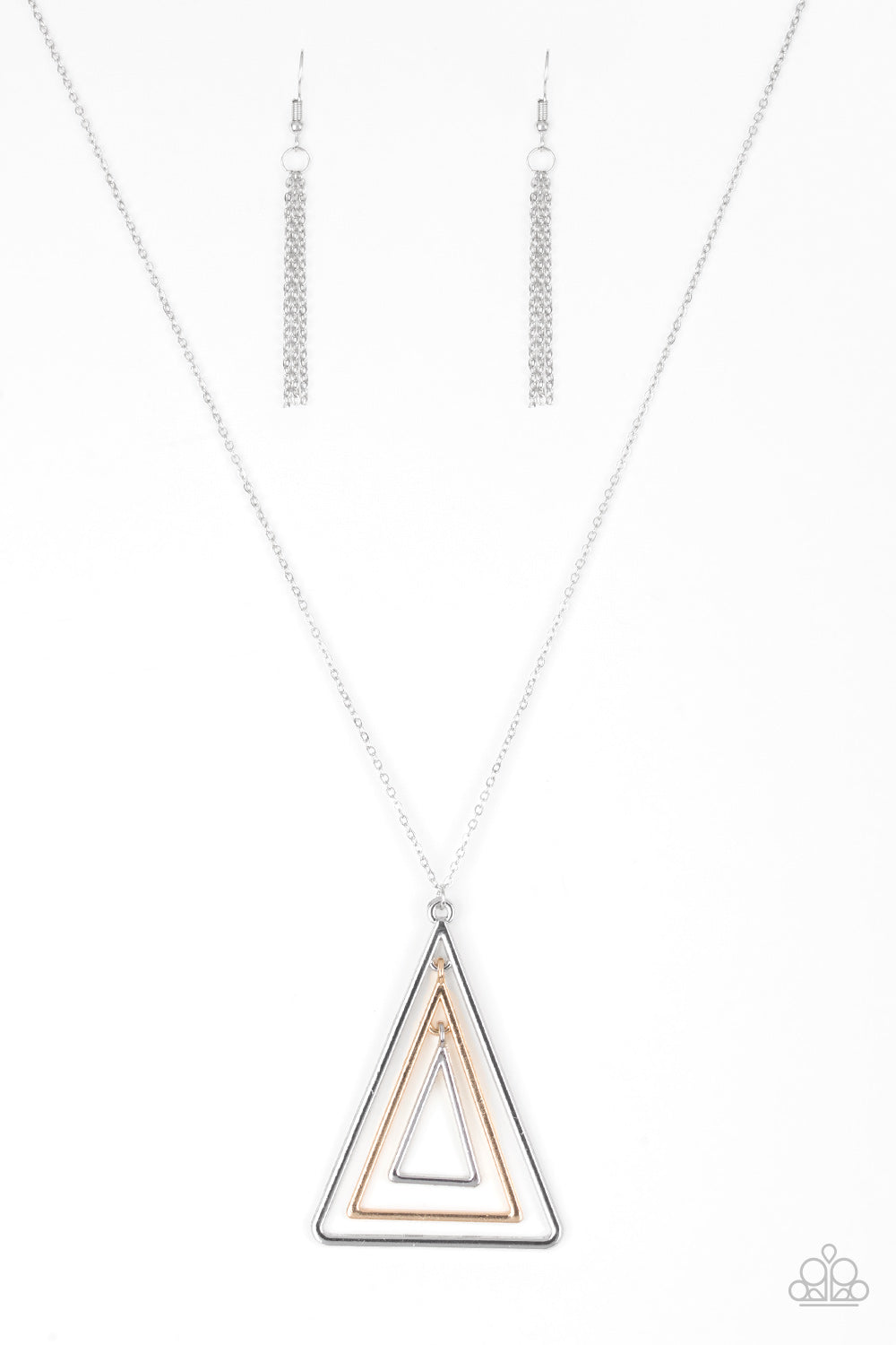 Paparazzi TRI Harder - Silver Multi Necklace