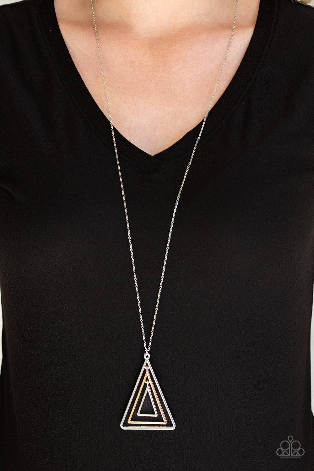 Paparazzi TRI Harder - Silver Multi Necklace