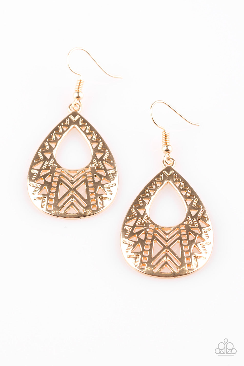 Paparazzi Alpha Amazon - Gold Earrings