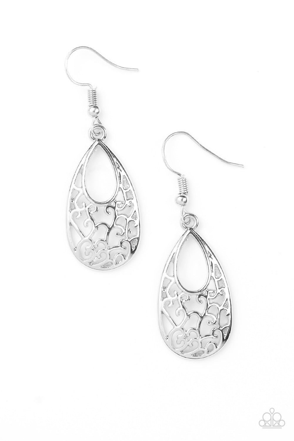 Paparazzi Always Be VINE - Silver Earrings