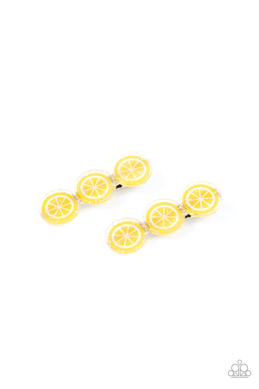 Paparazzi Charismatically Citrus - Yellow Lemon Hair Clips