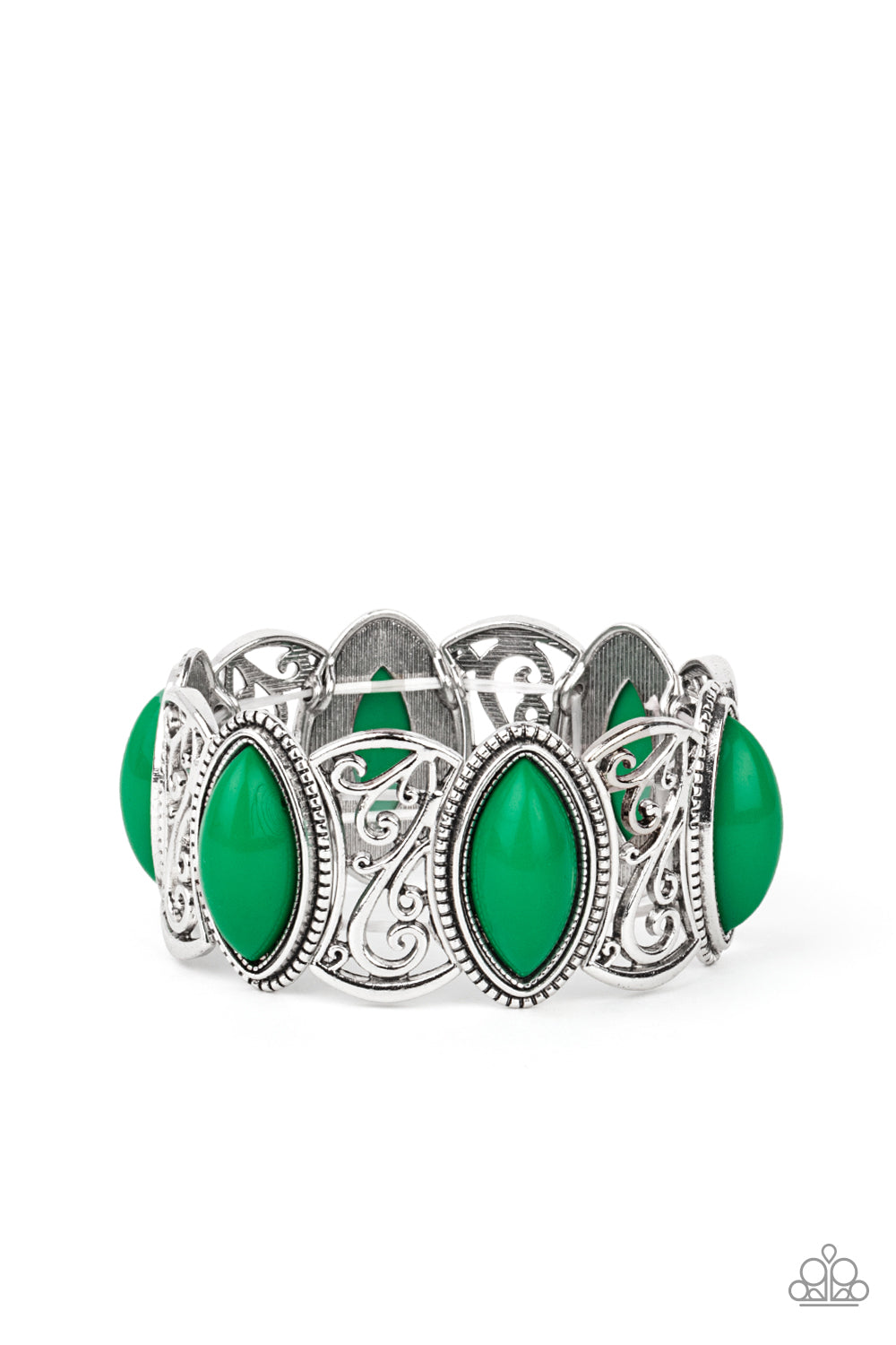 Paparazzi POP, Skip, And A Jump - Green Bracelet