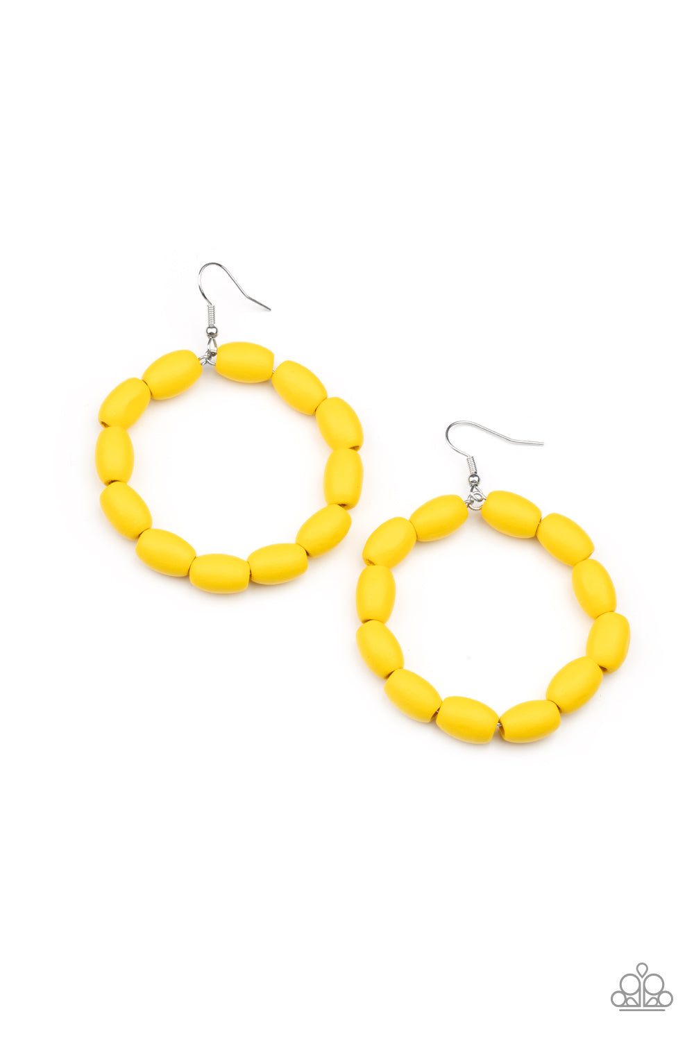 Paparazzi Living The WOOD Life Yellow Earrings Big Papa s Bling