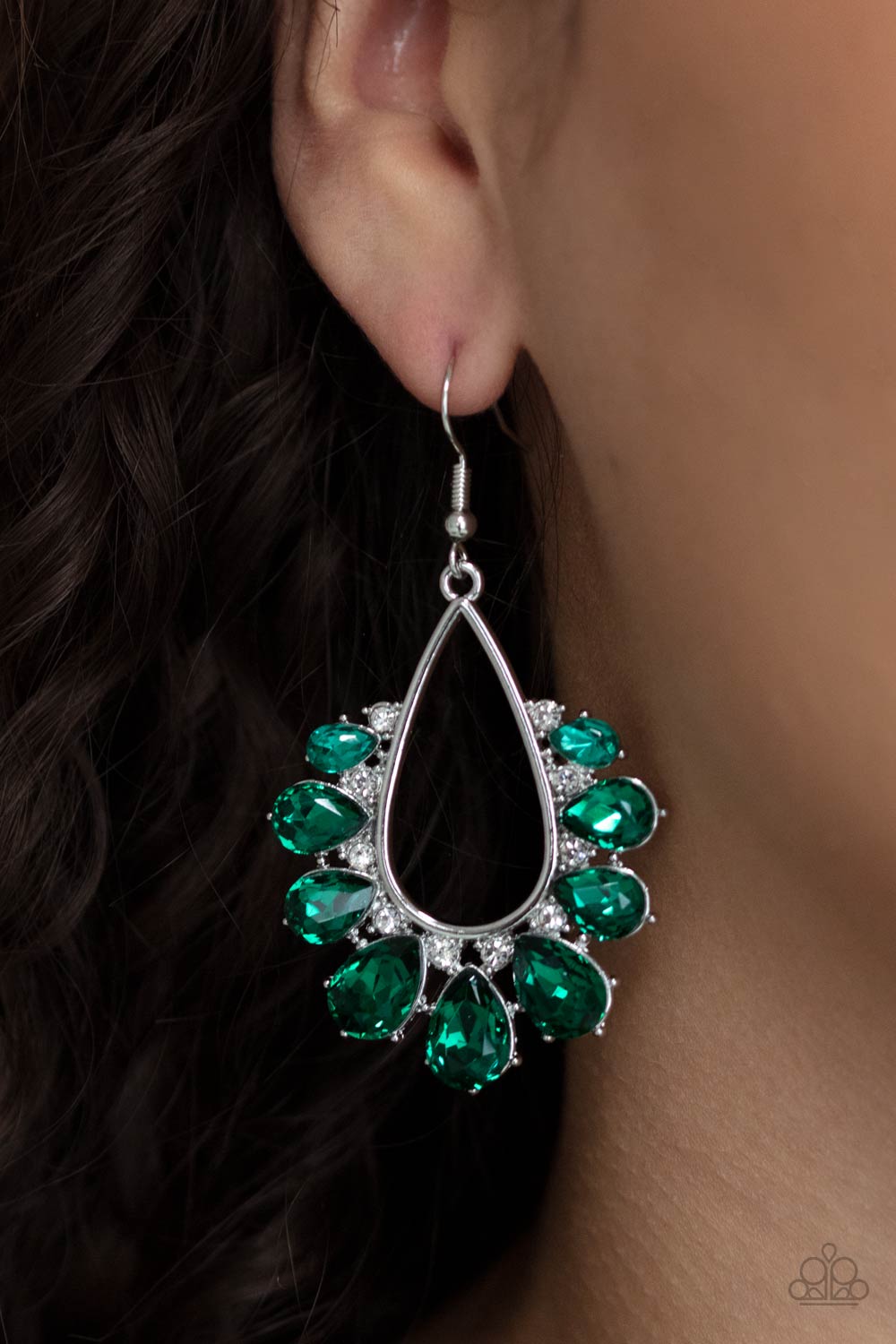 Paparazzi Two Can Play That Game - Green Earrings