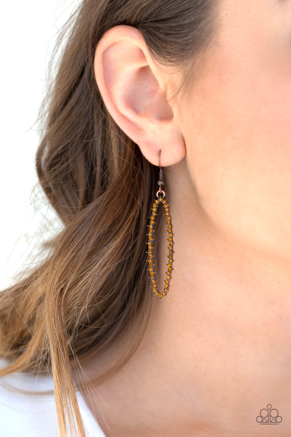 Paparazzi A Little GLOW-mance - Copper Earrings