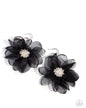Paparazzi Cosmopolitan Chiffon - Black Hoop Earrings