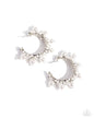 Paparazzi Elite Expense - White Pearl Hoop Earrings
