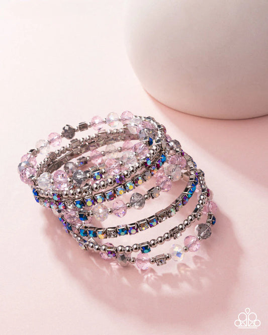 Paparazzi Sizzling Stack - Multi Pink Coil Bracelet - Pink Diamond Encore 2025