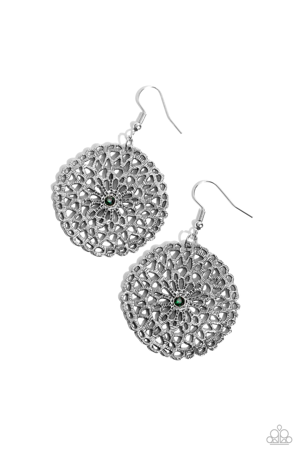 Paparazzi Rolling Radiance - Green Earrings