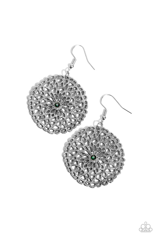 Paparazzi Rolling Radiance - Green Earrings