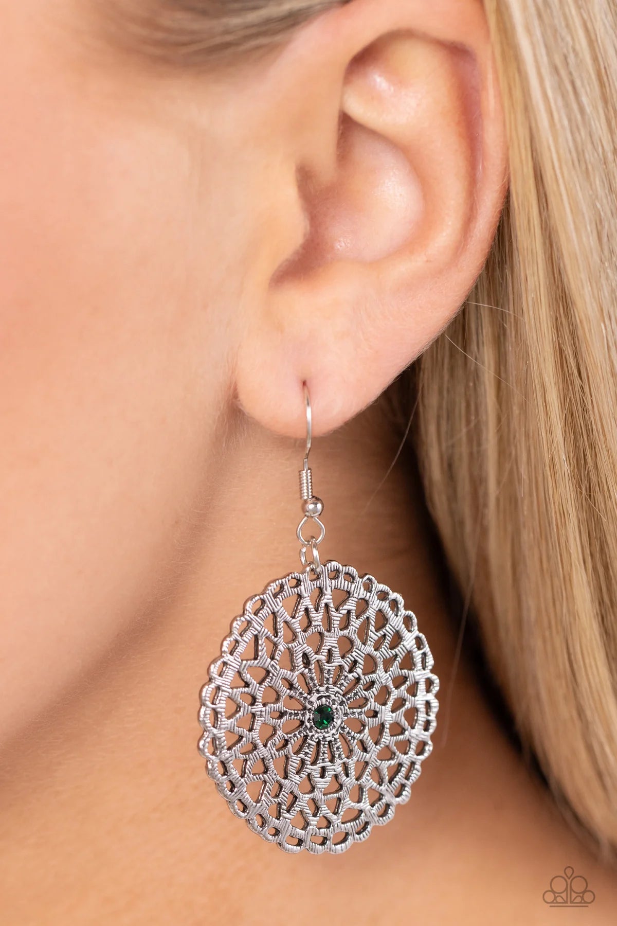 Paparazzi Rolling Radiance - Green Earrings