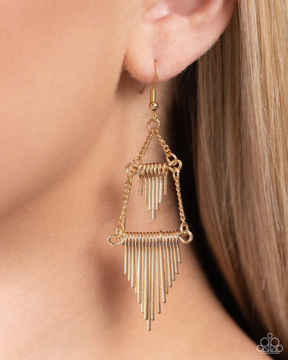 Paparazzi Greco Grotto - Gold Earrings