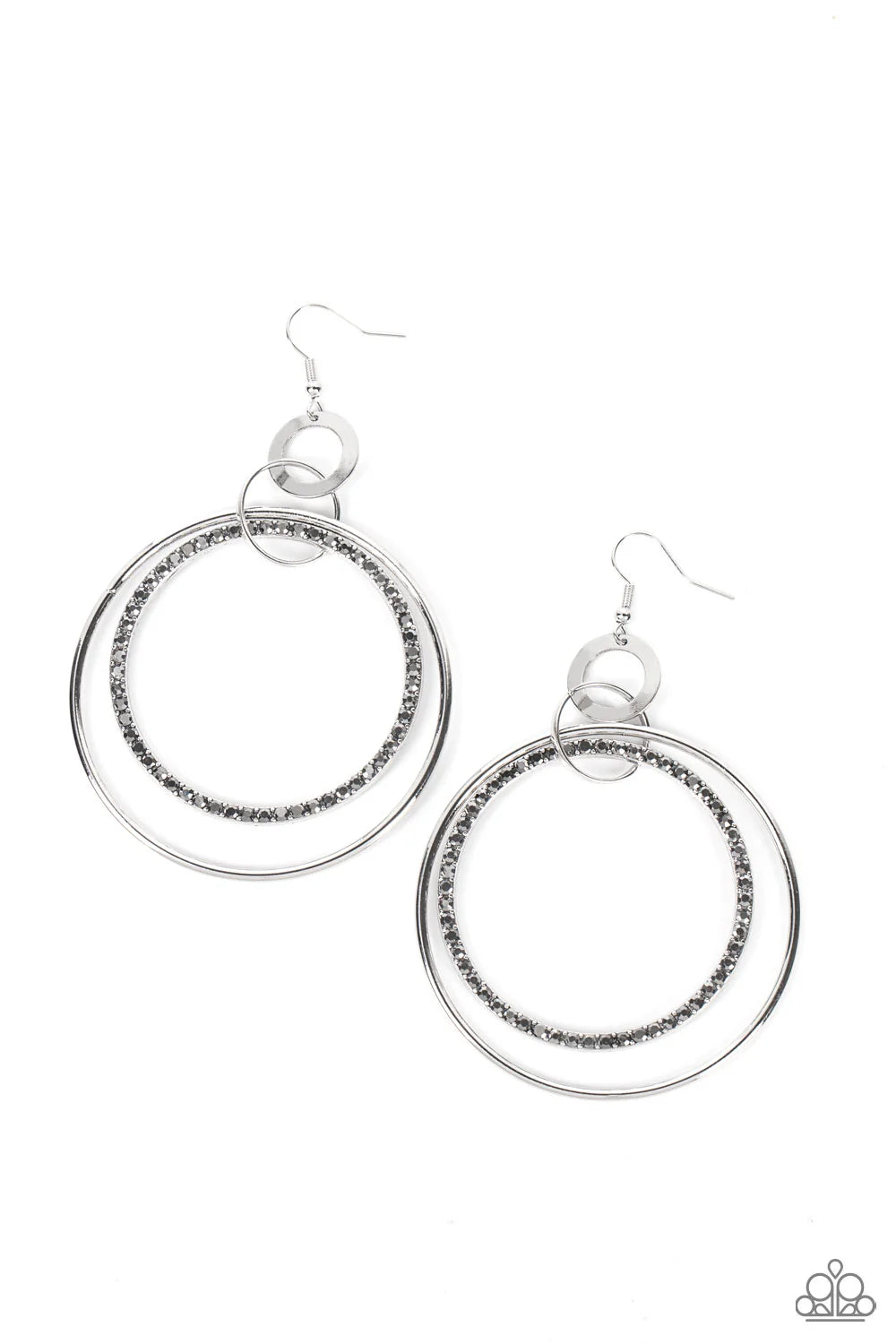 Paparazzi Haute Hysteria - Silver Hematite Earrings