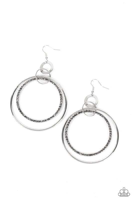Paparazzi Haute Hysteria - Silver Hematite Earrings