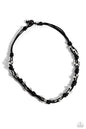 Paparazzi Braided Brawl - Black Urban Mens Necklace