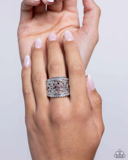 Paparazzi Gilded Glitz - Red Ring