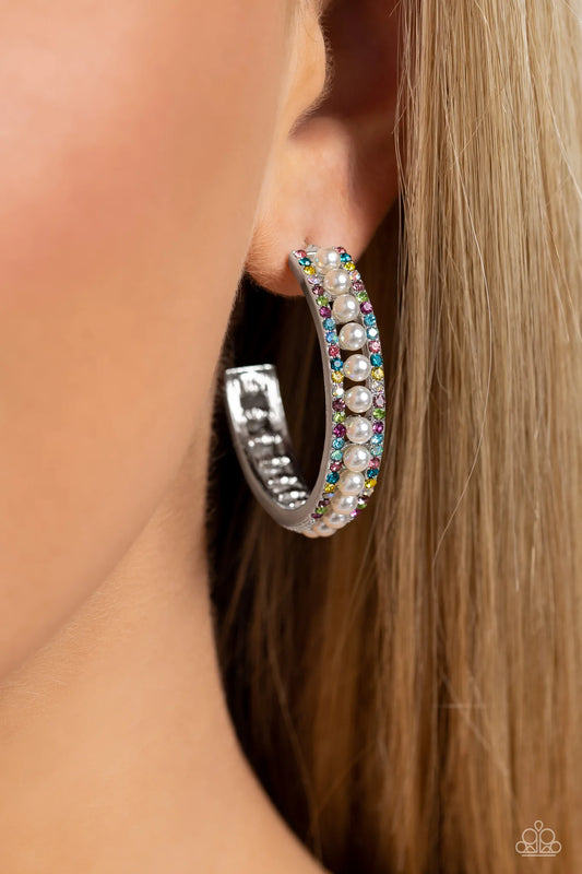 Paparazzi Pearl Happy - Multi Hoop Earrings