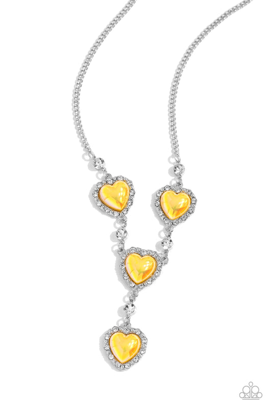 Paparazzi Stuck On You - Yellow Heart Necklace