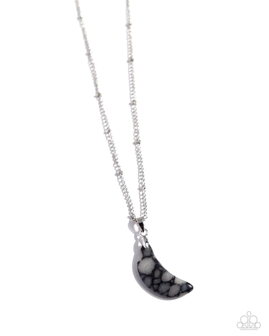 Paparazzi Lunar Lesson - Black Stone Moon Necklace