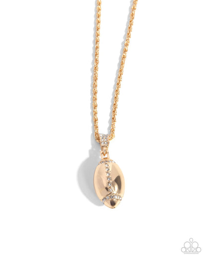 Paparazzi Football Future - Gold Mens Necklace