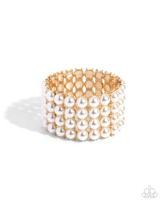 Paparazzi Ombre Overture - Gold White Bracelet
