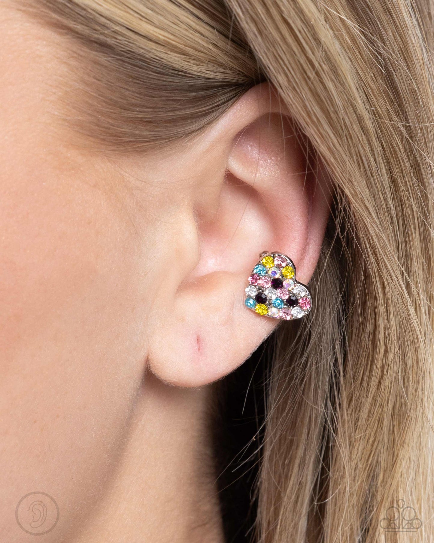 Paparazzi As Far As It GLOWS - Multi Heart Ear Cuffs
