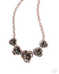 Paparazzi Blatant Botanicals - Copper Multi Flower Necklace