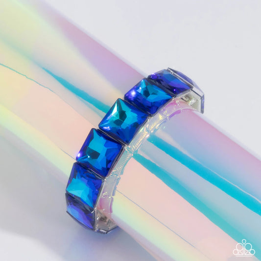 Paparazzi Upscale Funk - Blue Iridescent Bracelet