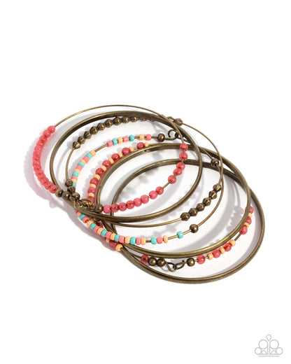 Paparazzi Seed Bead Shimmer - Brass Multi Bracelet